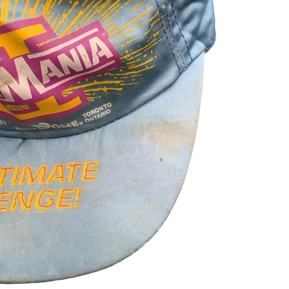 Vintage WrestleMania 1990 VI Hat SnapBack Satin Cap The Ultimate Challenge